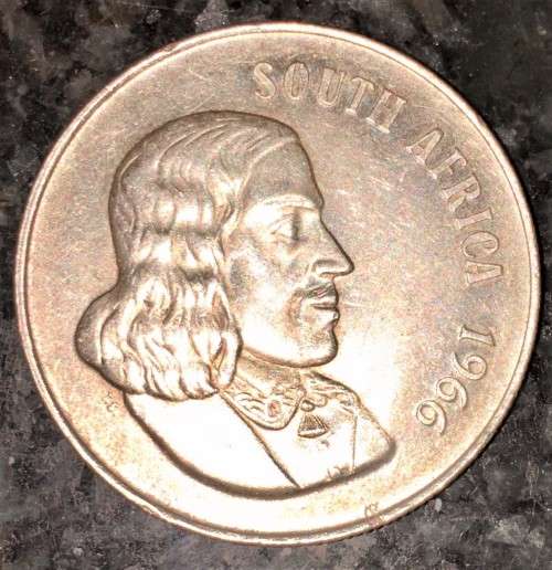 SOUTH AFRICA SILVER R1 --1966 ENGLISH HIGHER GRADE COIN SILVER 80%