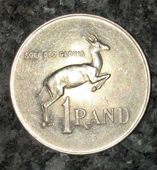 SOUTH AFRICA SILVER R1 --1966 ENGLISH HIGHER GRADE COIN SILVER 80%