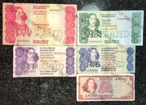SET OF VARIOUS GOVERNORS & DECIMALS R50 IS AA TO R1 ( 1 BID TAKES ALL)