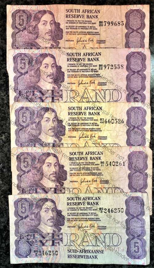 GPC DE KOCK R5 --1980s--(BID PER NOTE) 5 AVAILABLE