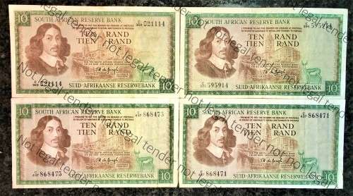 TW DE JONGH R10 THIRD ISSUE 1975 ENG/AFR - VAN RIEBEECK WTM(BID PER NOTE)4 AVALIABLE