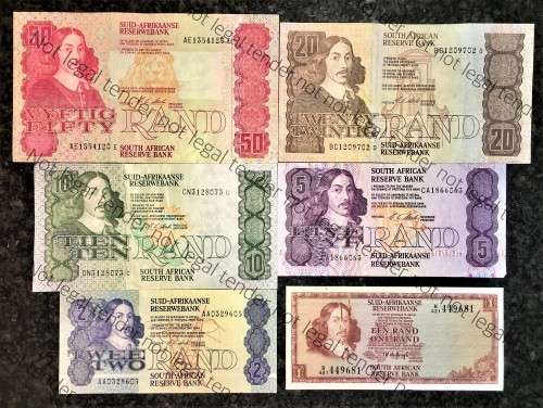 COMPLETE SET OF CL STALS & DECIMALS HIGHER GRADE R50 TO R2 AA --1ST ISSUE 1990 [R1  DE JONGH 1975]