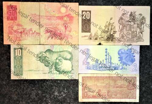 REPLACEMENT NOTE SET GPC DE KOCK, R50 XX , R20 Z31, R10 Y23 ,R2 WX & R1 --Z27 TW DE JONGH