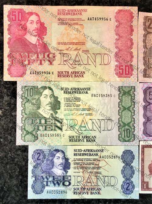 COMPLETE SET OF CL STALS & DECIMAL R50AA TO R2 AA --1ST ISSUE 1990 [R1 DE JONGH 1975]1 BID TAKES AL