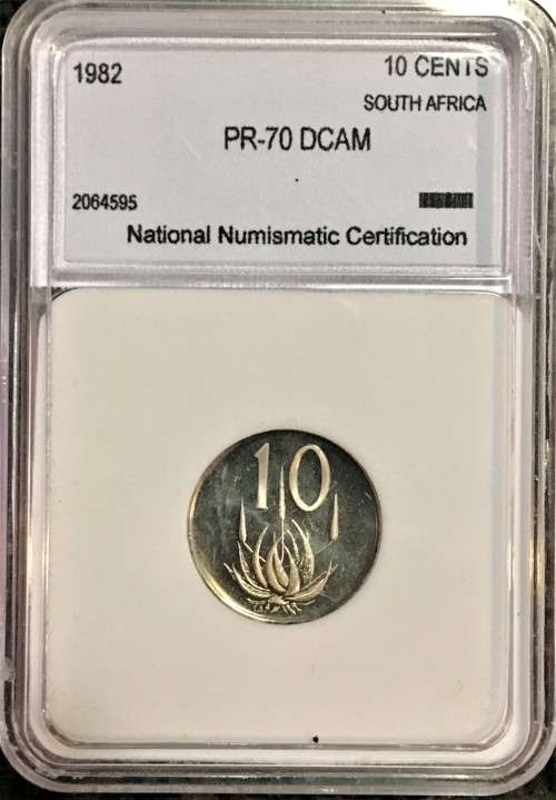 R S A - PROOF DCAM  10 CENT 1982 GRADED PR-70 PEFECT GRADE NNC