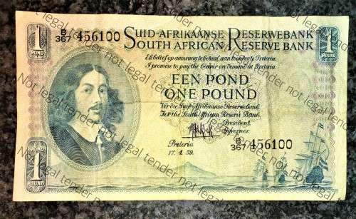 MH DE KOCK 1 POUND 1959 A/E 3RD ISSUE