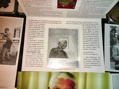 MANDELA COLLECTION EVERYTHING NELSON MANDELA PHOTOS,POST CARDS, STAMPS, COINS AND MEDALLION`S