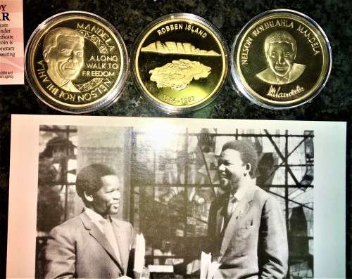 MANDELA COLLECTION EVERYTHING NELSON MANDELA PHOTOS,POST CARDS, STAMPS, COINS AND MEDALLION`S