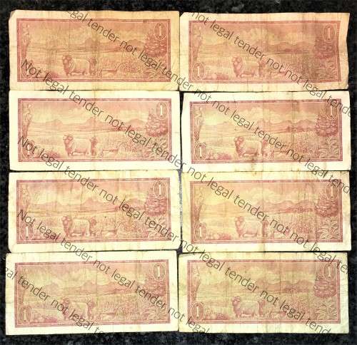 SET OF TW DE JONGH  R1 X 8 -- B SERIES VAN RIEBEECK WTM ,,,  1973-1975( 1 BID TAKES ALL)