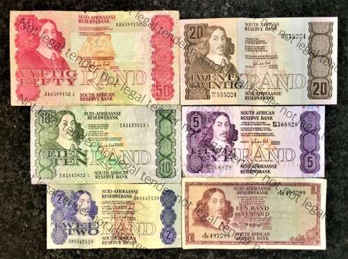 COMPLETE SET OF GPC DE KOCK & DECIMALS R50 IS AA TO R1 -- 1980s(R1 TW DE JONGH 1973( 1 BID TAKES ALL
