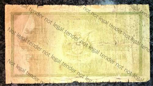 J.POSTMUS 5 POUND 1944 B25 E/A VAN RIEBEECK WTM FIRST ISSUE