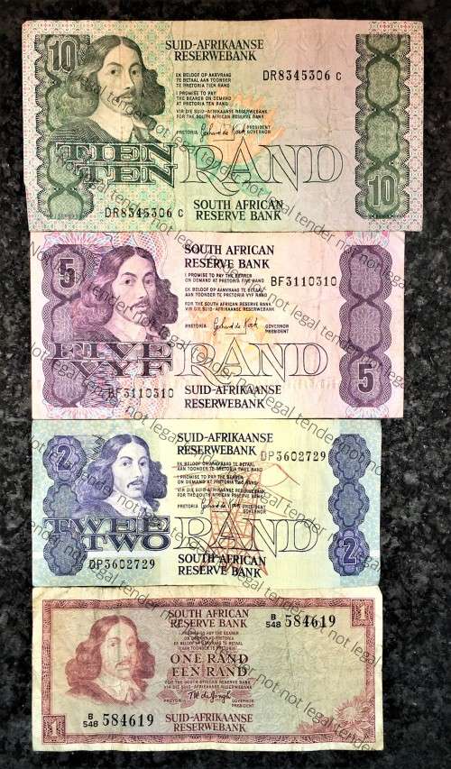 SET OF VARIOUS GOVERNOR`S & DECIMALS  R10 TO R1 (1 BID TAKES ALL)