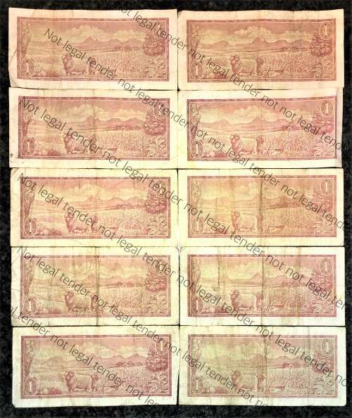 TW DE JONGH SET OF R1 X 10 - B SERIES 1973 -- 3RD ISSUE (1 BID TAKE ALL)