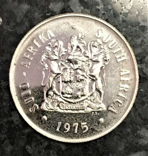 R S A SILVER PROOF R1 - 1975  PROOF ONE RAND SILVER 80%