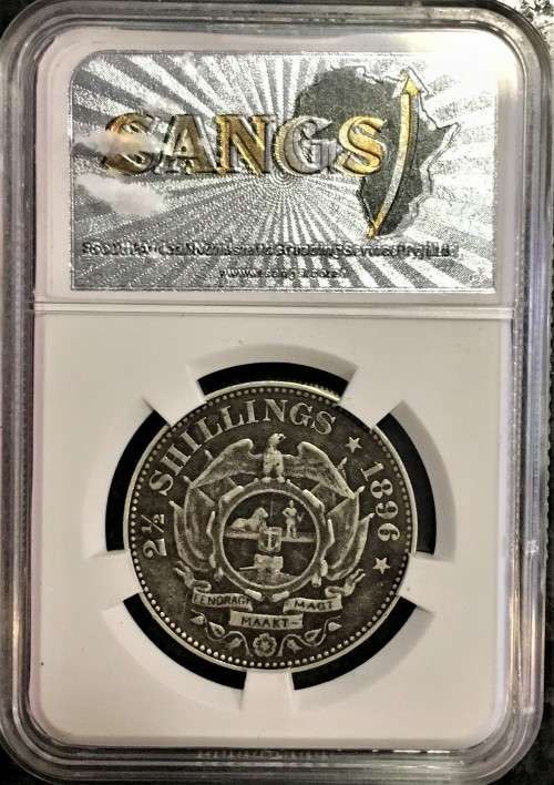 Z A R GRADED 2 1/2 SHILLINGS VF30 HALF CROWN  -1896 SANGS GRADED