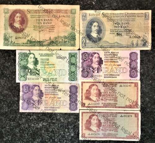 SET OF VARIOUS GOVERNORS & DECIMALS R1, R2, R5 & R10 ,,, 1962-1990( 1 BID TAKES ALL)