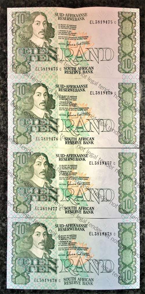 GPC DE KOCK R10 IN SEQUENCE EL3819475-478 AUNC A/E 3RD ISSUE 1985(1 BID TAKES ALL)