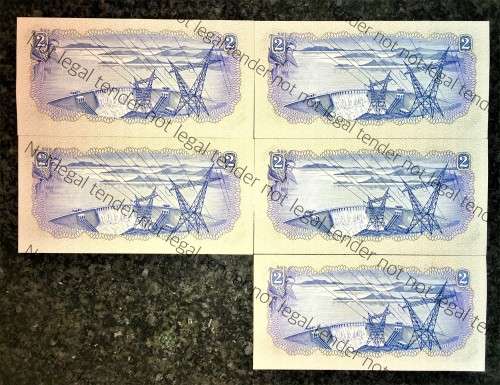 TW DE JONGH R2 IN SEQUENCE D114/ 281987-983 UNC 2ND ISSUE 1974 SPRINGBUCK WTM(BID PER NOTE)