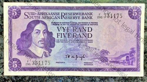 TW DE JONGH R5 A/E 3RD ISSUE 1975 VAN RIEBEECK WTM