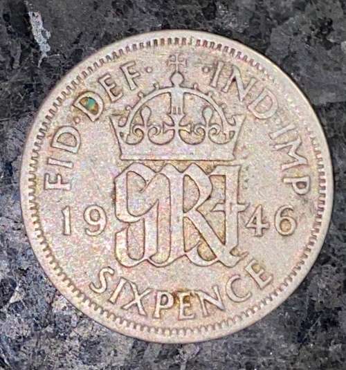 GREAT BRITAIN SILVER 6D SIXPENCE 1946