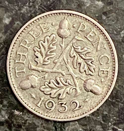 GREAT BRITAIN SILVER 3D THREEPENCE 1932