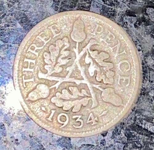 GREAT BRITAIN SILVER 3D THREEPENCE 1934