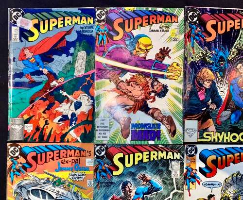 SUPERMAN SET NO 23(50 YEARS),NO 32,NO 34,NO 36,NO 37,NO 38,NO 39,NO 47- 1988-1990 (DC)GOOD CONDITION