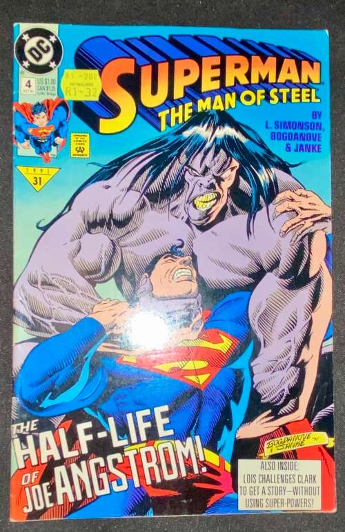SUPERMAN MAN OF STEEL -  NO 4 !!! -  1991 (DC)GOOD CONDITION