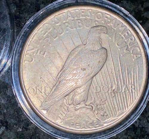 U S A  SILVER  1 DOLLAR PEACE DOLLAR 1922  PHILADELPHIA MINT IN CAPSULE