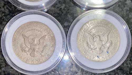 USA SILVER SET HALF DOLLARS 1964 -1965 -1968 -1969 GOOD CONDITION EACH COIN COMES IN CAPSULE