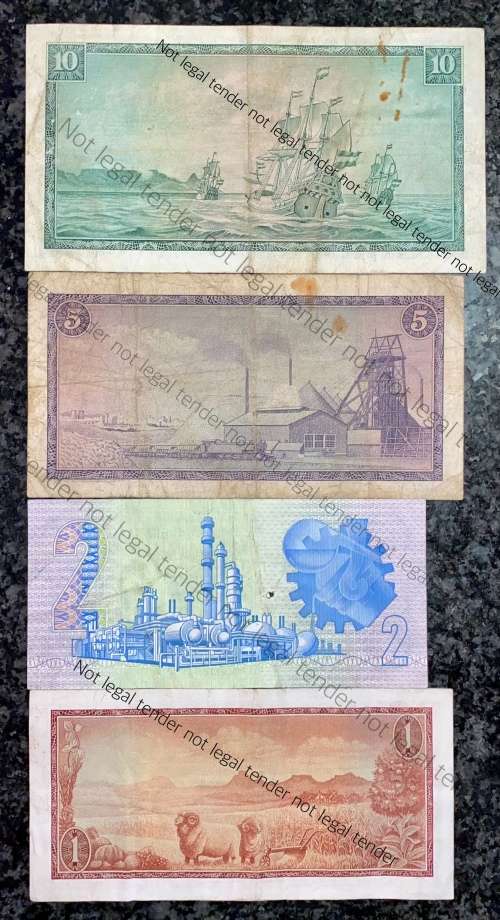SET OF VARIOUS GOVERNORS & DECIMALS  R10 TO R1 - 1967/75 [1 BID TAKES ALL]