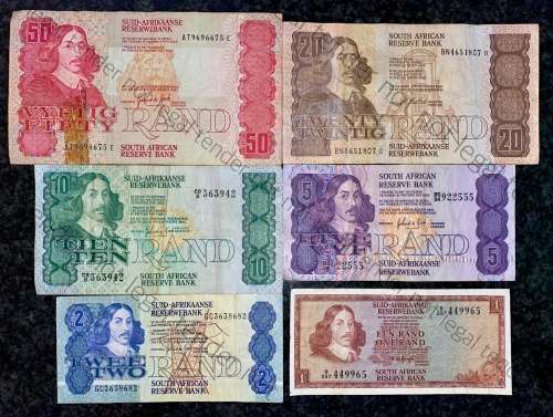 SET OF VARIOUS GOVERNORS & DECIMALS R50 TO R1   (1 BID TAKES ALL)