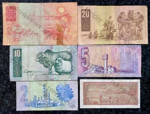 SET OF VARIOUS GOVERNORS & DECIMALS R50 TO R1   (1 BID TAKES ALL)