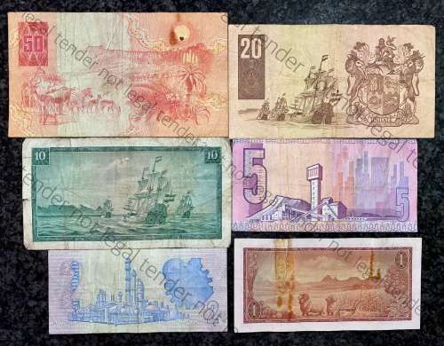 SET OF VARIOUS GOVERNORS & DECIMALS R50 TO R1  ( 1 BID TAKES ALL)