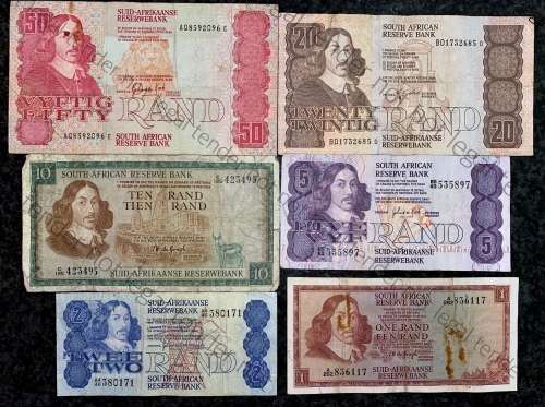 SET OF VARIOUS GOVERNORS & DECIMALS R50 TO R1  ( 1 BID TAKES ALL)