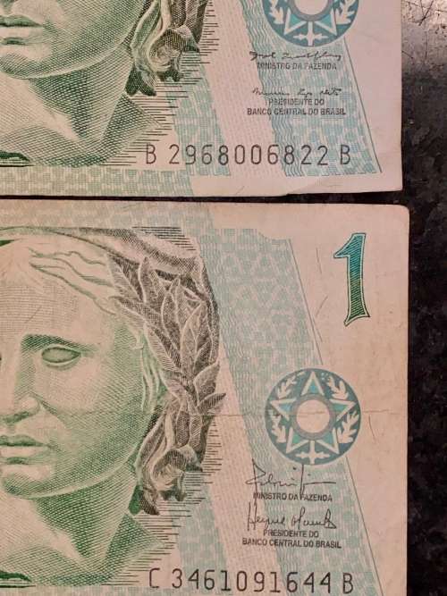 BRASIL SET 1 REAL 2 DIFFERNT SIGNATURE`S 1997 (1 BID TAKES ALL)