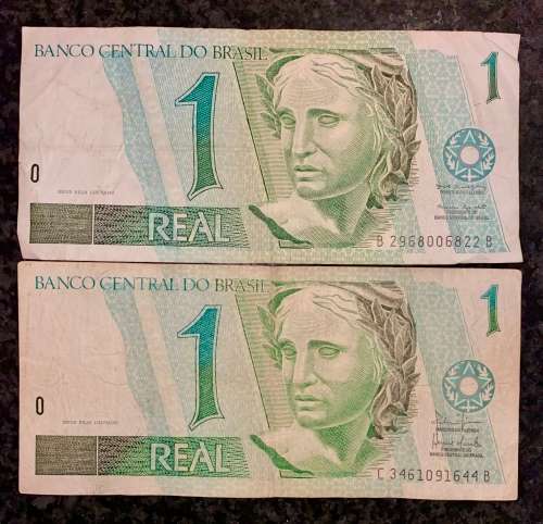 BRASIL SET 1 REAL 2 DIFFERNT SIGNATURE`S 1997 (1 BID TAKES ALL)