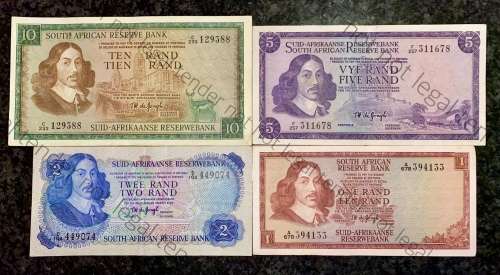 COMPLETE SET OF TW DE JONGH & DECIMALS R10 TO R1 ,,,1967-1975 GOOD CONDITION  (1 BID TAKES ALL)