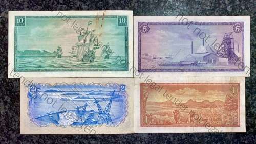 COMPLETE SET OF TW DE JONGH & DECIMALS R10 TO R1 ,,,1967-1975 GOOD CONDITION  (1 BID TAKES ALL)
