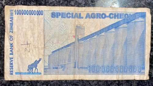 ZIMBABWE  100 BILLION DOLLARS 2008