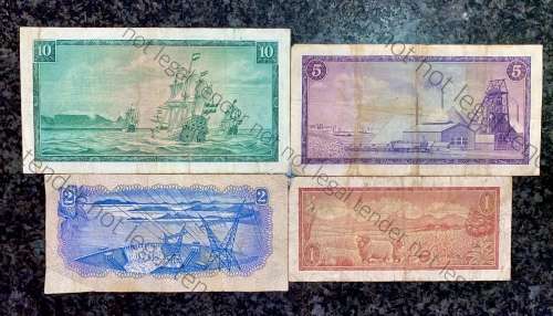 COMPLETE SET OF TW DE JONGH & DECIMALS R10 TO R1 ,,, 1967-1975( 1 BID TAKES ALL)