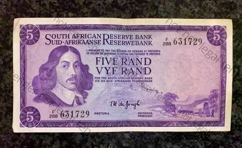 TW DE JONGH R5 F288 E/A VAN RIEBEECK WTM 1975 THIRD ISSUE