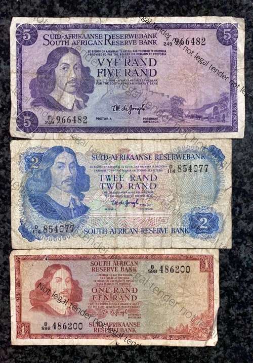 TW DE JONGH SET R5 ,R2 & R1  1973-1975 (1 BID TAKES ALL)