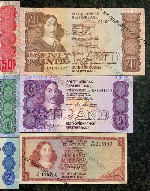 COMPLETE SET OF CL STALS & DECIMALS R50 TO R2 AA IS UNC --1ST ISSUE 1990 [R1 DE JONGH 1975]