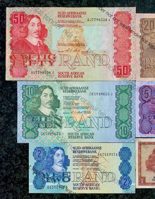 COMPLETE SET OF CL STALS & DECIMALS R50 TO R2 AA IS UNC --1ST ISSUE 1990 [R1 DE JONGH 1975]