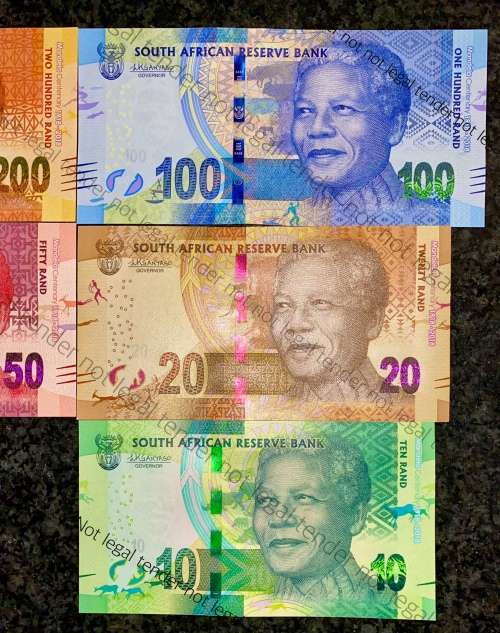 COMPLETE SET OF L KGANYAGO R200 TO R10 ALL SA SERIALS UNC 2ND ISSUE 2018(MANDELA WTM(1 BID TAKES AL