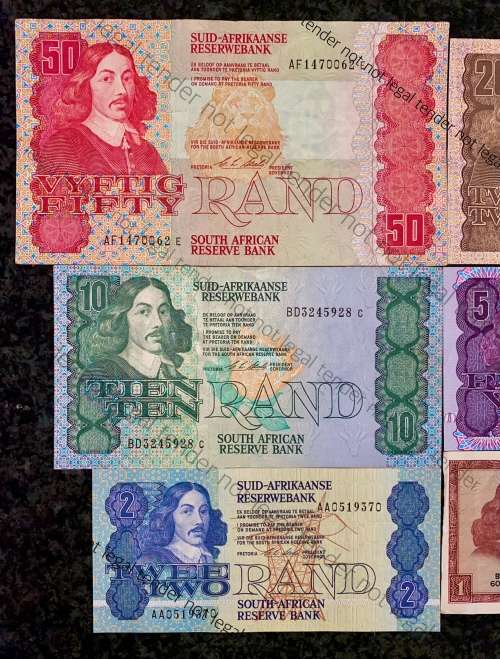 COMPLETE SET OF CL STALS & DECIMAL R50 TO R2AA IS UNC 1ST ISSUE 1990[R1 DE JONGH 1975]1 BID TAKES AL