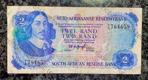 REPLACEMENT NOTE TW DE JONGH R2 --Y3...1976,,, 3RD ISSUE AFR/ENG