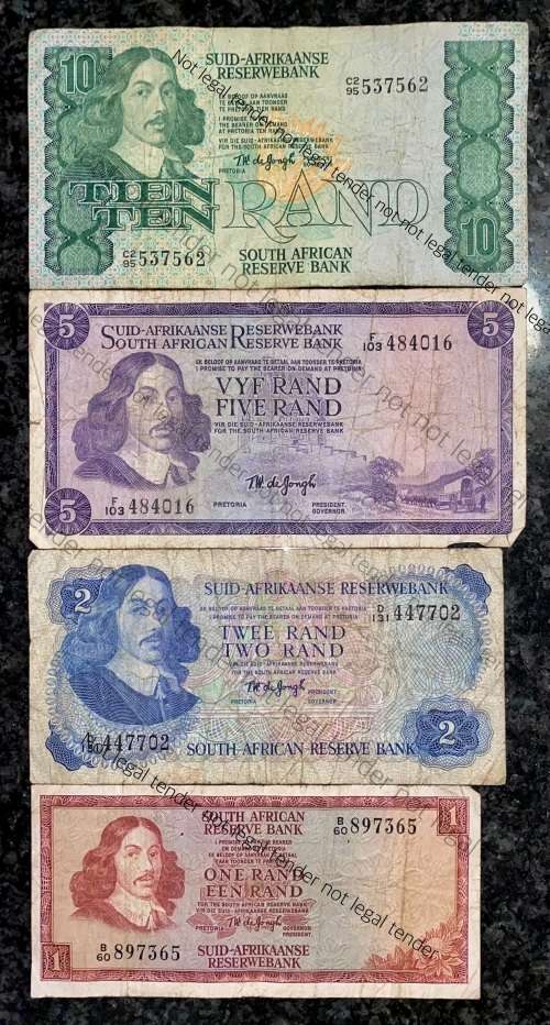 TW DE JONGH SET  R10 TO R1 -- 1967-1978 ( 1 BID TAKES ALL)