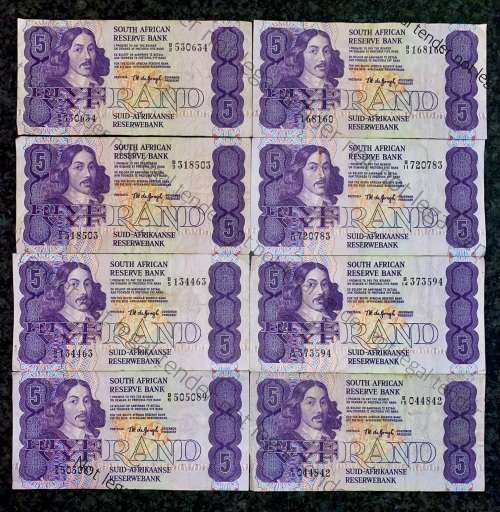 TW DE JONGH R5 -B2,B3,B5,B6,B9,B11,B14 & B15 VAN RIEBEECK WTM 1978 -- 4TH ISSUE (1 BID TAKES ALL)